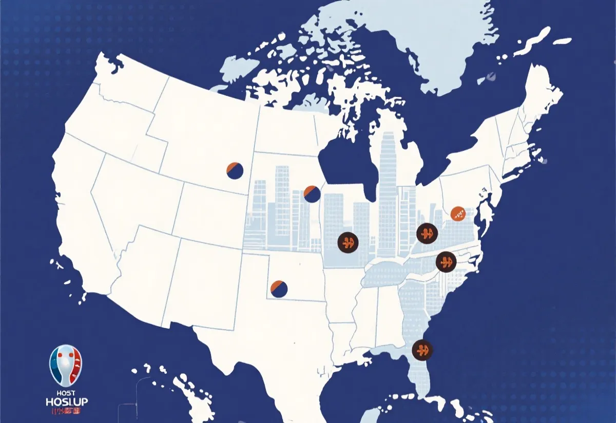 2026世界杯举办城市分布示意图