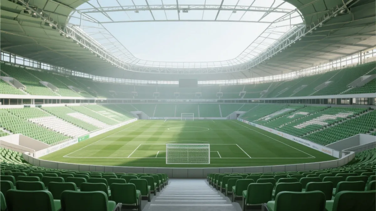 现代足球场馆内景示意图